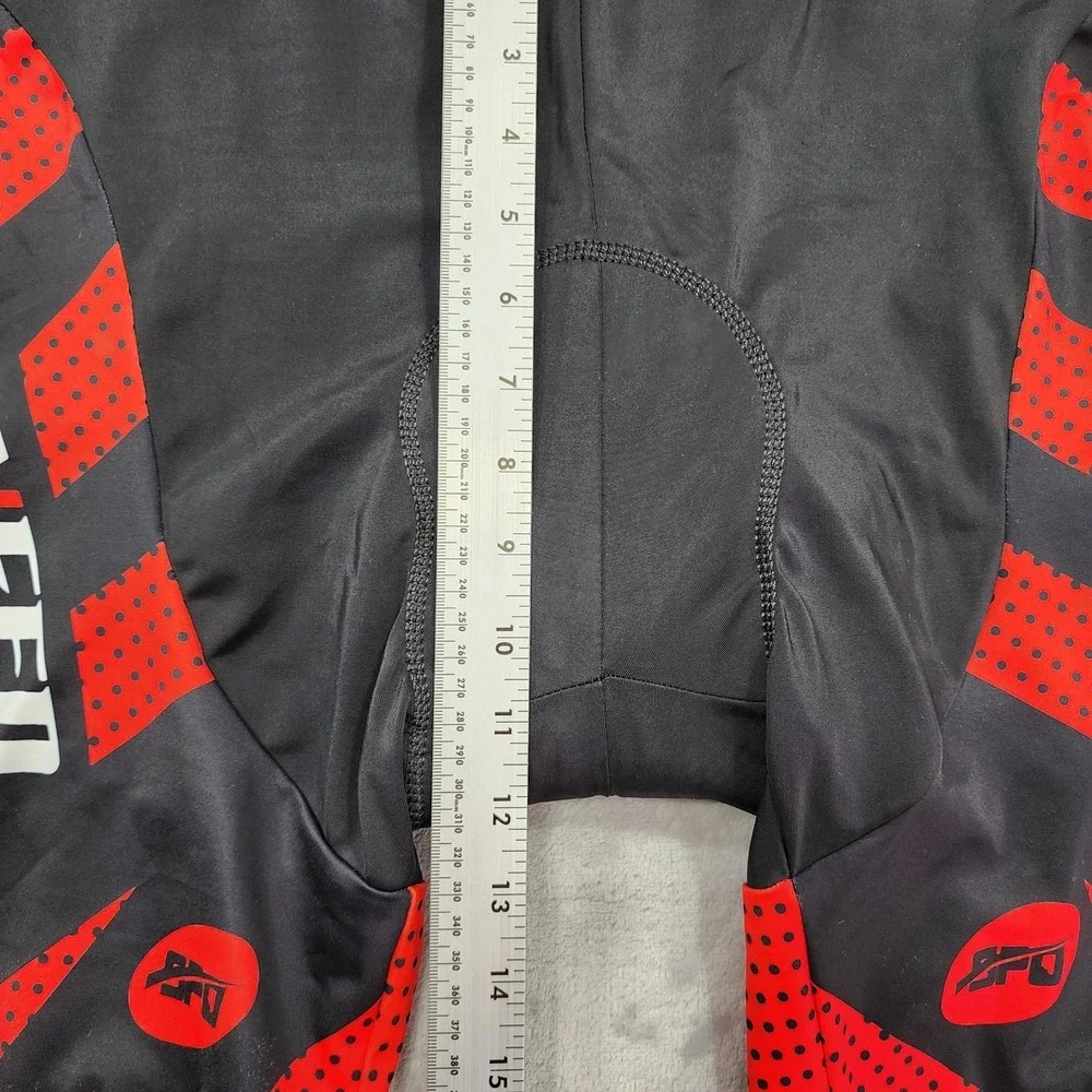 Sponeed Cycling Shorts Mens‎ Large Black Red Padded 8 Inseam Chamois Compression